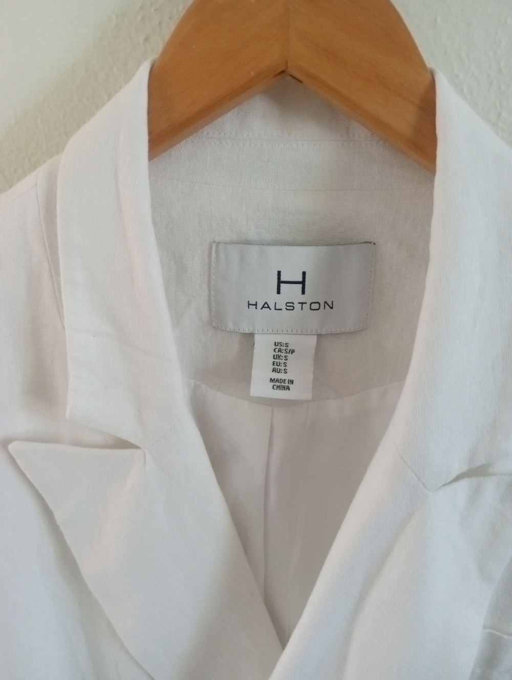 HALSTON Linen Blend White Double Breasted Blazer | S - Picture 4 of 9